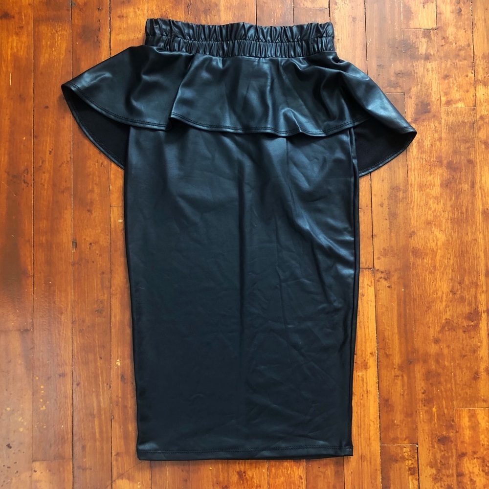 Faux Leather Pencil Skirt